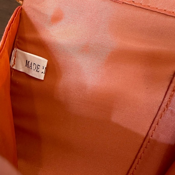 🌟2xHP🌟VTG 2000s Orange Satin Rose Evening Bag by Jessica McClintock - Picture 7 of 14